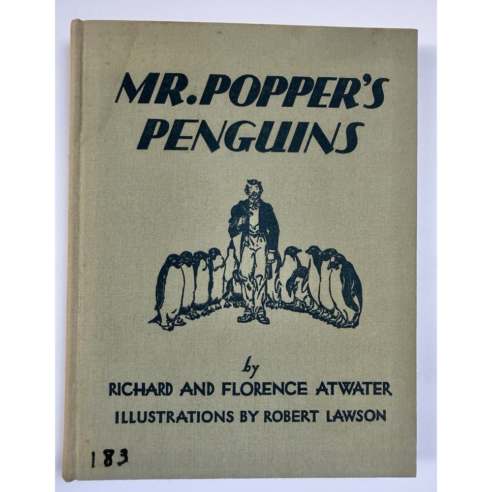 Mr Popper's Penguins Richard Florence Atwater 1938 Hardcover Robert Lawson Illus